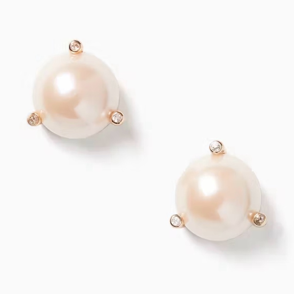 NEW Kate Spade Rise and Shine Pearl Studs ~ Blush